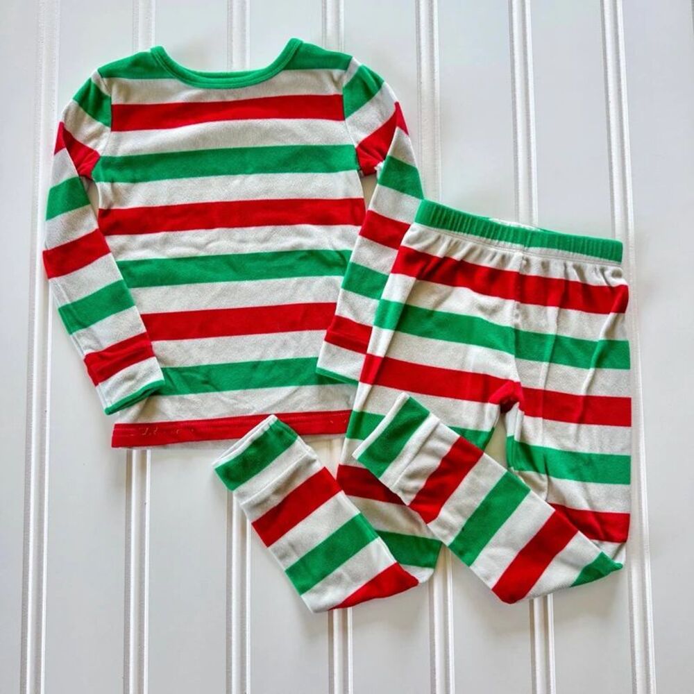 4/$10 - Cat & Jack Christmas Stripped Fleece Pajamas Set | 5T